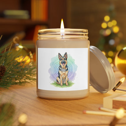 German Shepherd Scented Soy Candle – 9oz White Lid (Dog Lover Gift)