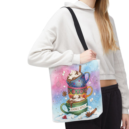 Colorful Hot Cocoa Tote Bag – Festive Winter Vibes