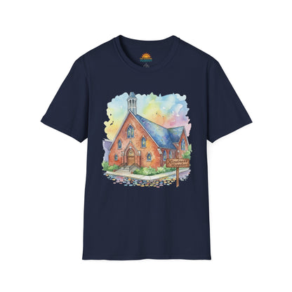 Watercolor Church Unisex Softstyle T-Shirt - Homage to the St. William Community