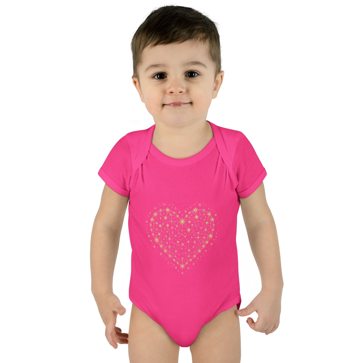 Heart Star Pattern Infant Bodysuit