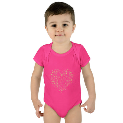 Heart Star Pattern Infant Bodysuit
