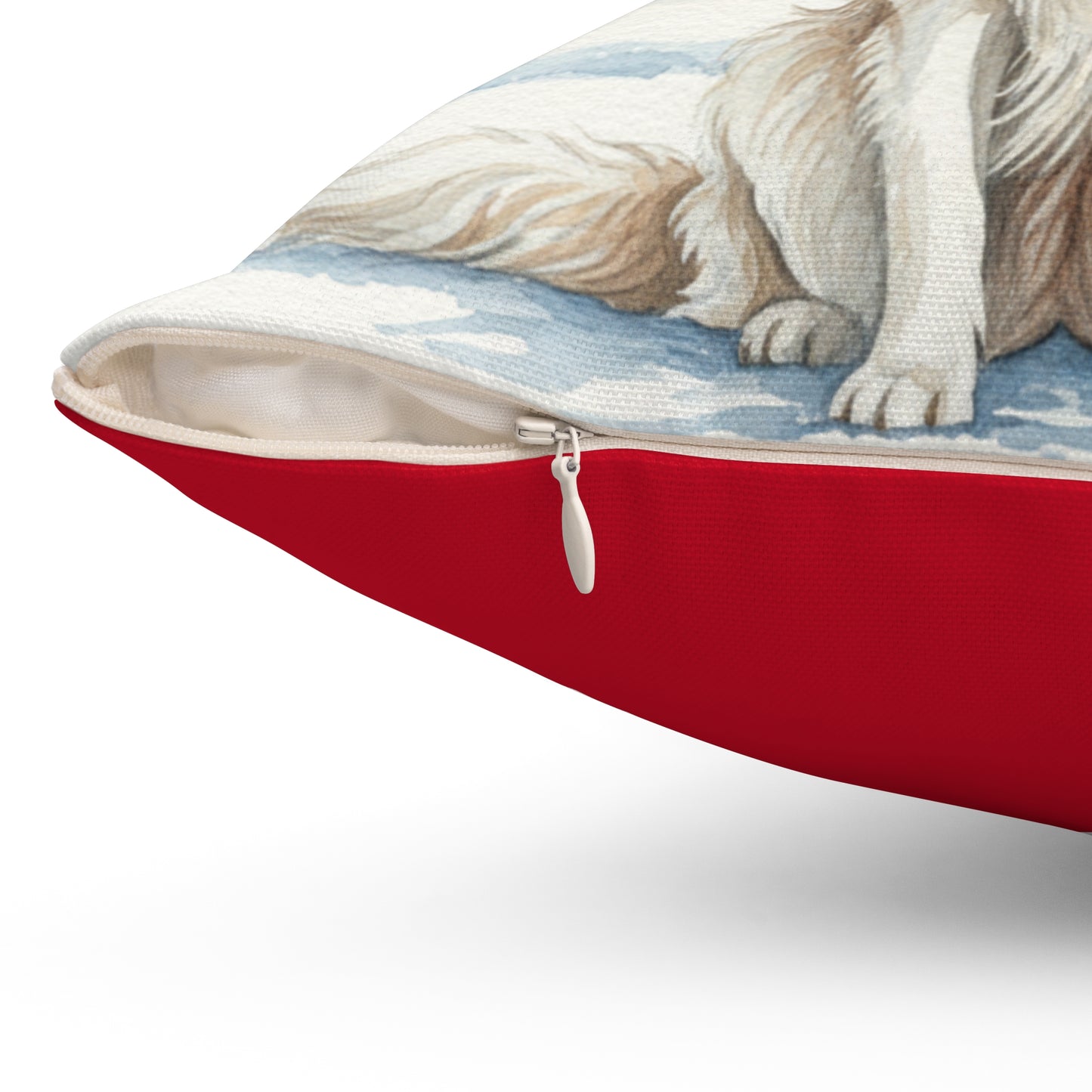 Sweet Great Pyrenees Dog Christmas Pillow – Holiday Tree & Gifts Decorative Throw Pillow