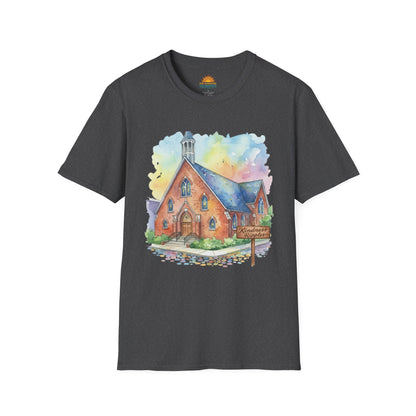 Watercolor Church Unisex Softstyle T-Shirt - Homage to the St. William Community