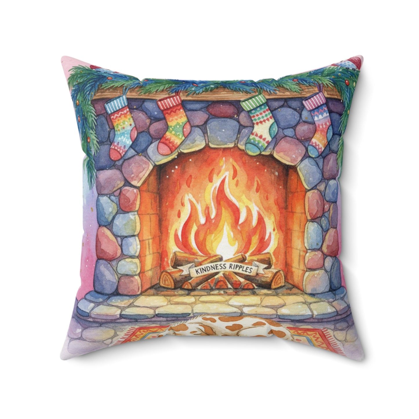 Cozy Fireplace Decorative Pillow