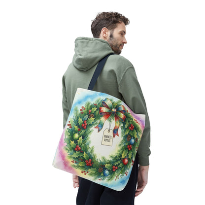 Holiday Wreath Tote Bag - Perfect for Christmas and Winter Celebrations
