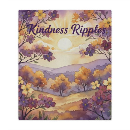 Minky Kindness Ripples Blanket - Cozy Floral Throw for Comfort and Warmth, Purple and Gold, Cookeville, TN, Dogwoods, Sunrise