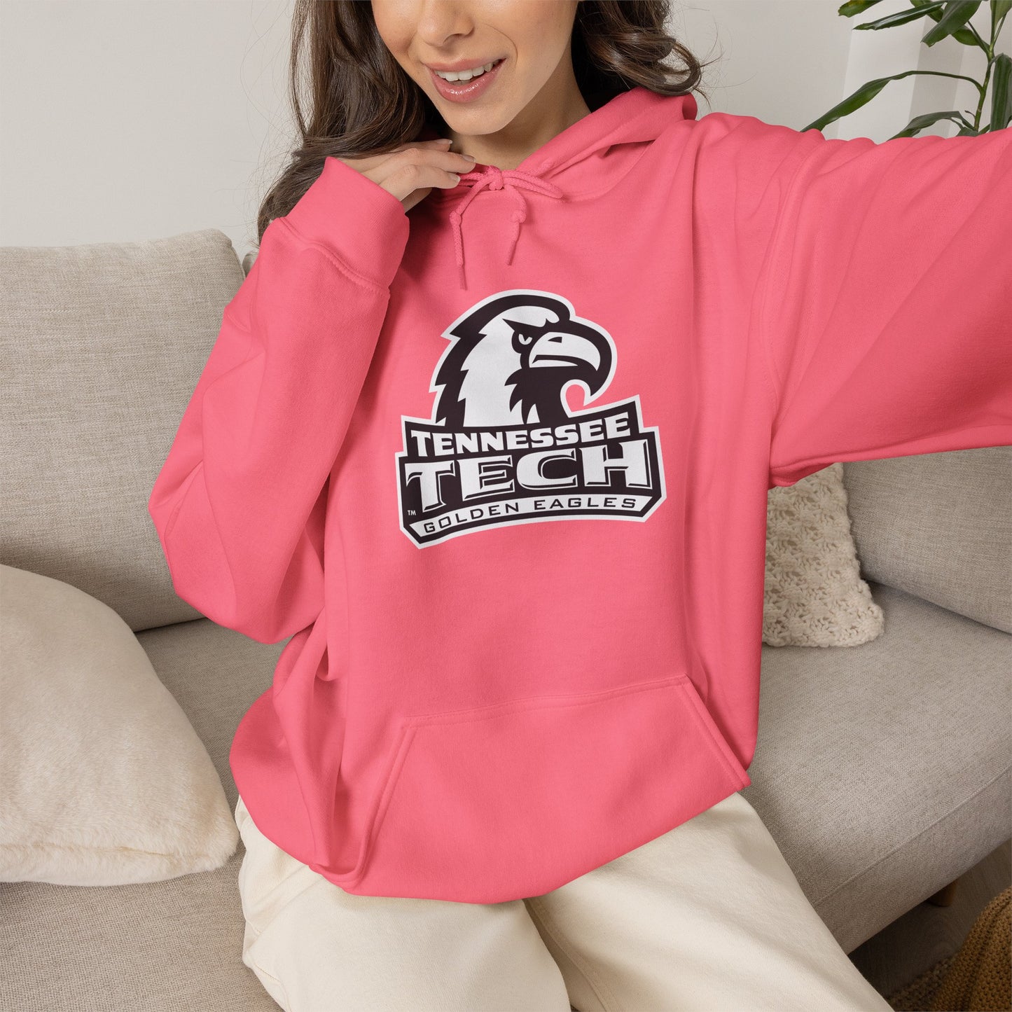 Tennessee Tech Eagles All-Pink Hoodie — College Logo Pullover for Game Day & Campus Wear