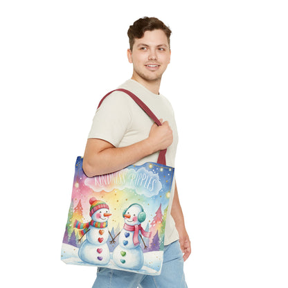 Whimsical Snowman Tote Bag - Kindness Ripples Design