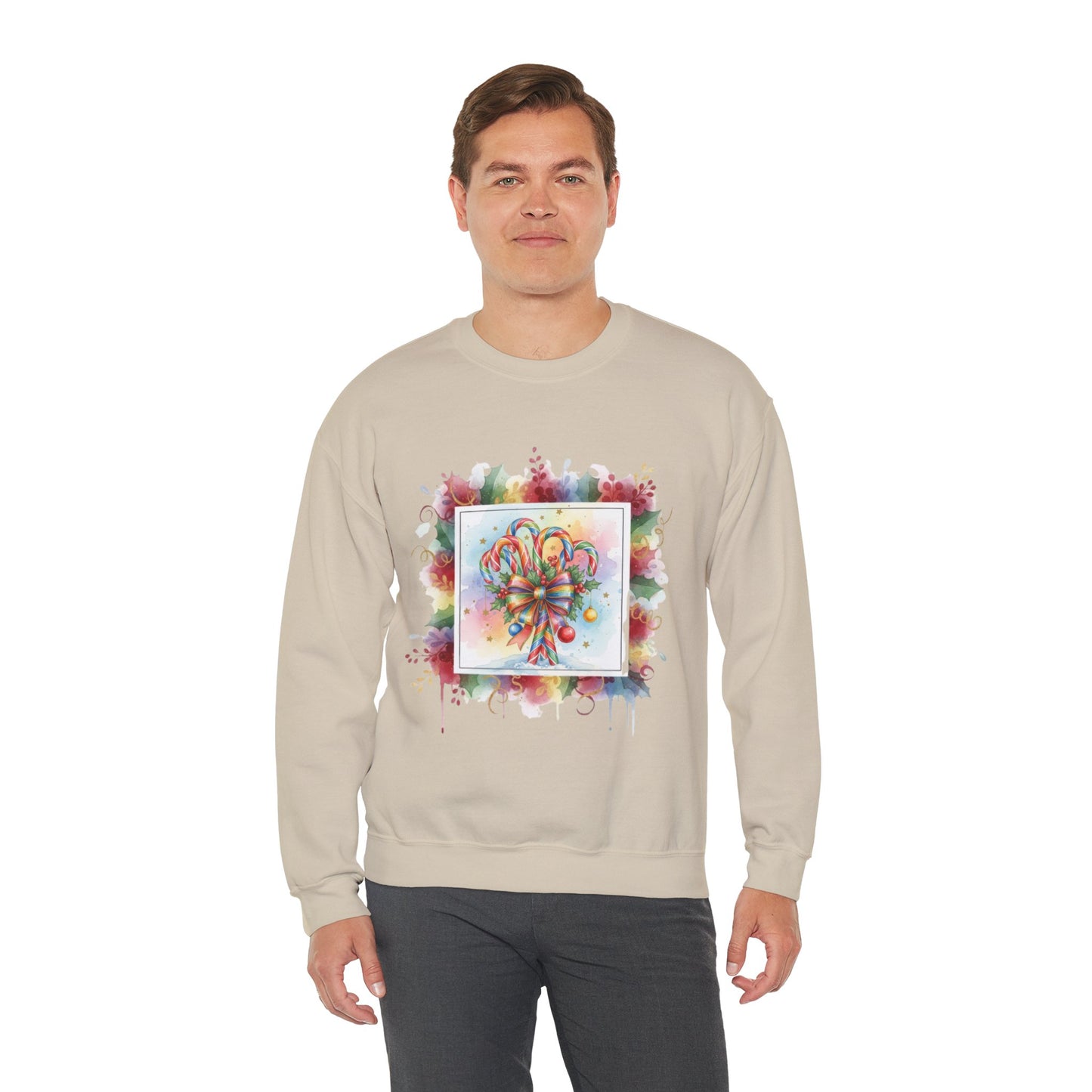 Christmas Candy Cane Crewneck Sweatshirt