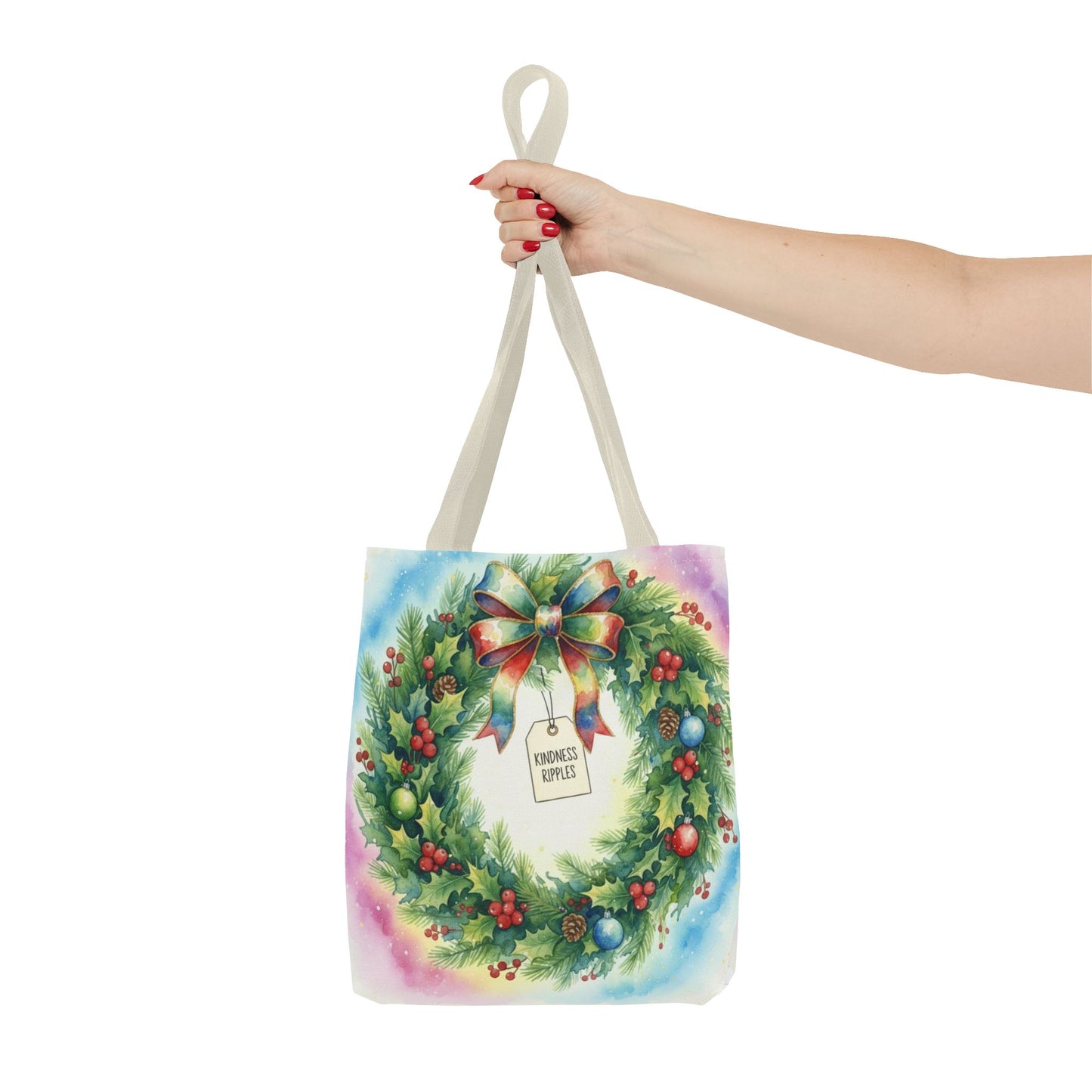 Holiday Wreath Tote Bag - Perfect for Christmas and Winter Celebrations