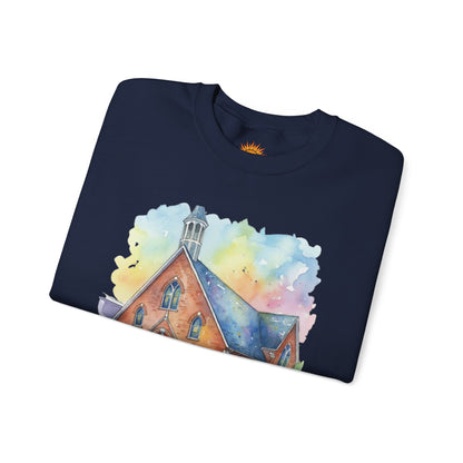 Colorful Church Watercolor Sweatshirt - Homage to the St. William Community