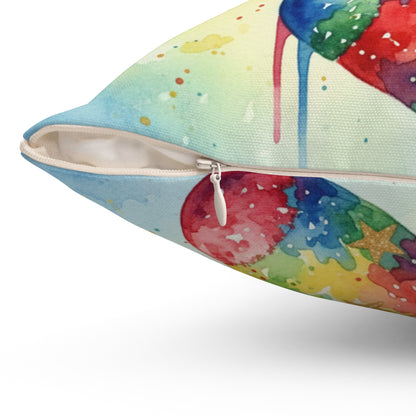 Colorful Holiday Pillow with 'HOPE' Design