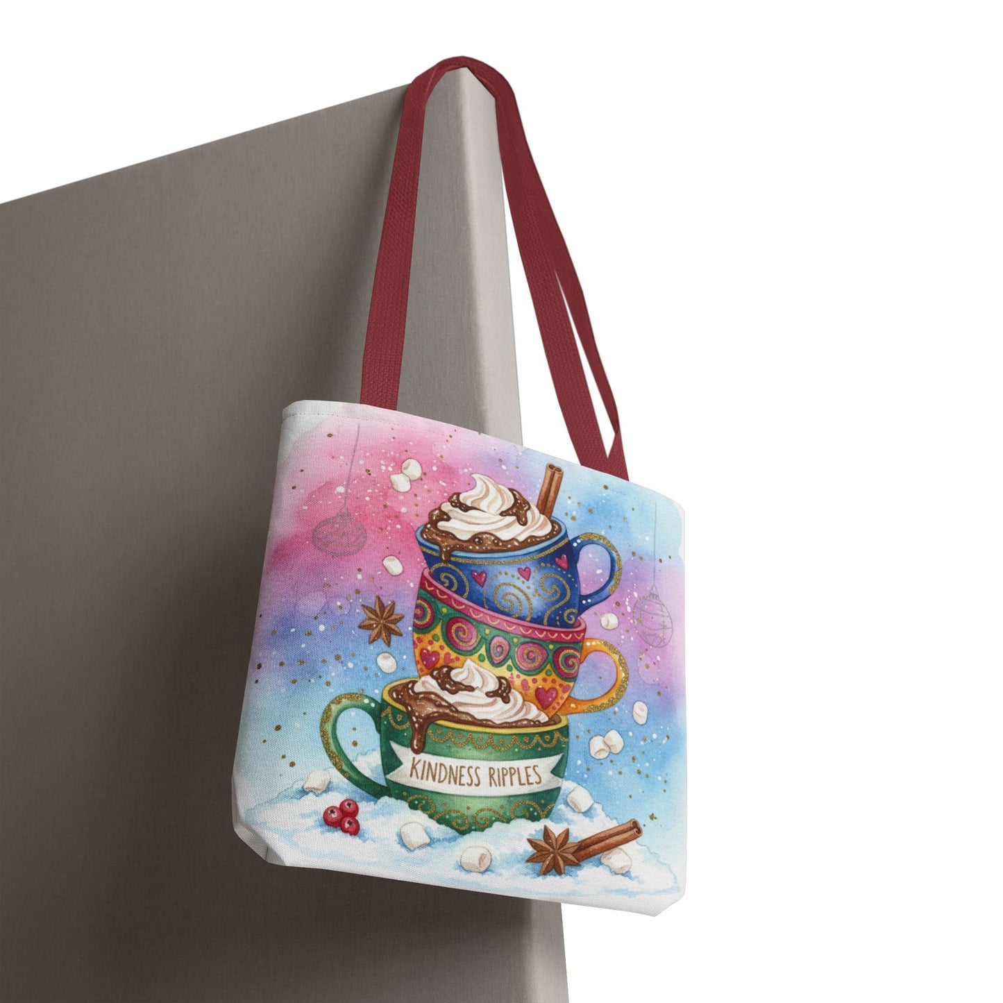 Colorful Hot Cocoa Tote Bag – Festive Winter Vibes