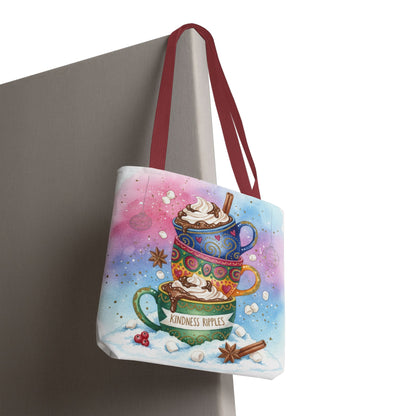 Colorful Hot Cocoa Tote Bag – Festive Winter Vibes