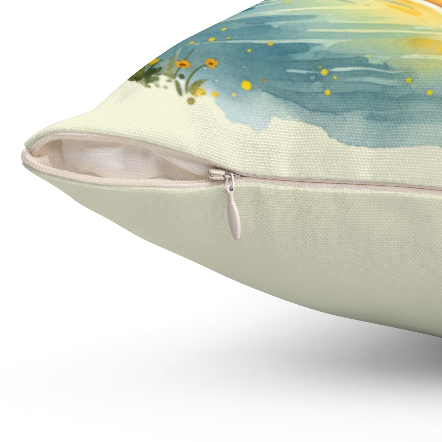 Kayaking Hearts of Hope Square Throw Pillow — Nature Lover Accent Pillow