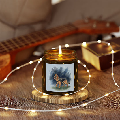 German Shepherd Scented Candle — Coconut Apricot Wax (4oz & 9oz)