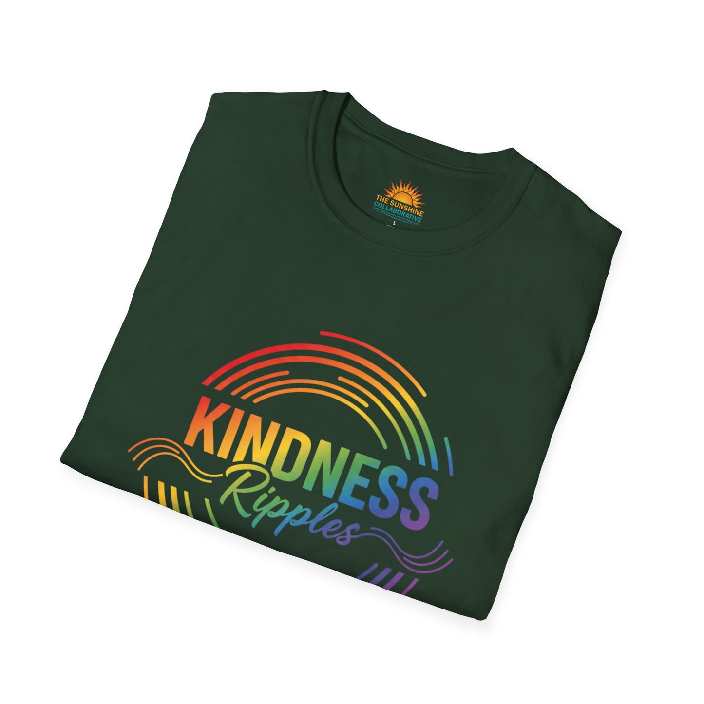 Rainbow Kindness T-Shirt, Softstyle Tee, Unisex Shirt, Positive Message Tee, Gift for Friends, Everyday Casual Wear