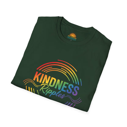 Rainbow Kindness T-Shirt, Softstyle Tee, Unisex Shirt, Positive Message Tee, Gift for Friends, Everyday Casual Wear
