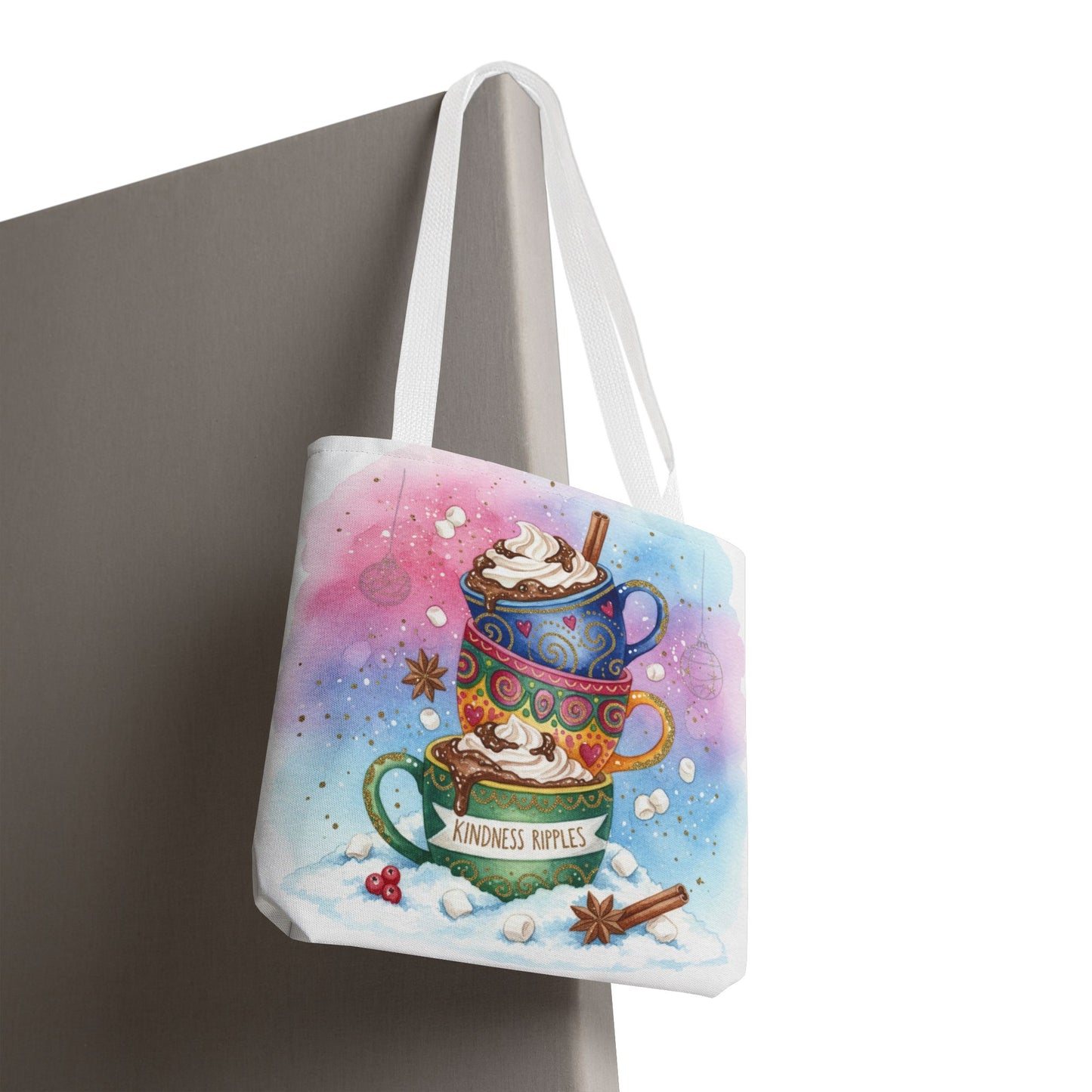 Colorful Hot Cocoa Tote Bag – Festive Winter Vibes