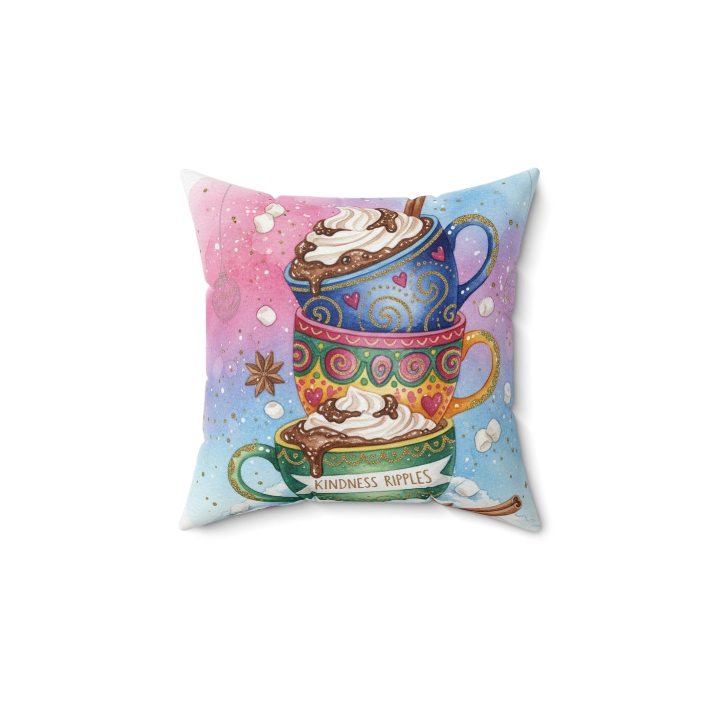 Colorful Kindness Ruffles Coffee Mug Pillow