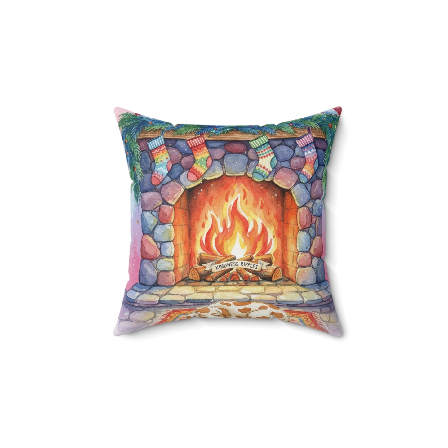 Cozy Fireplace Decorative Pillow