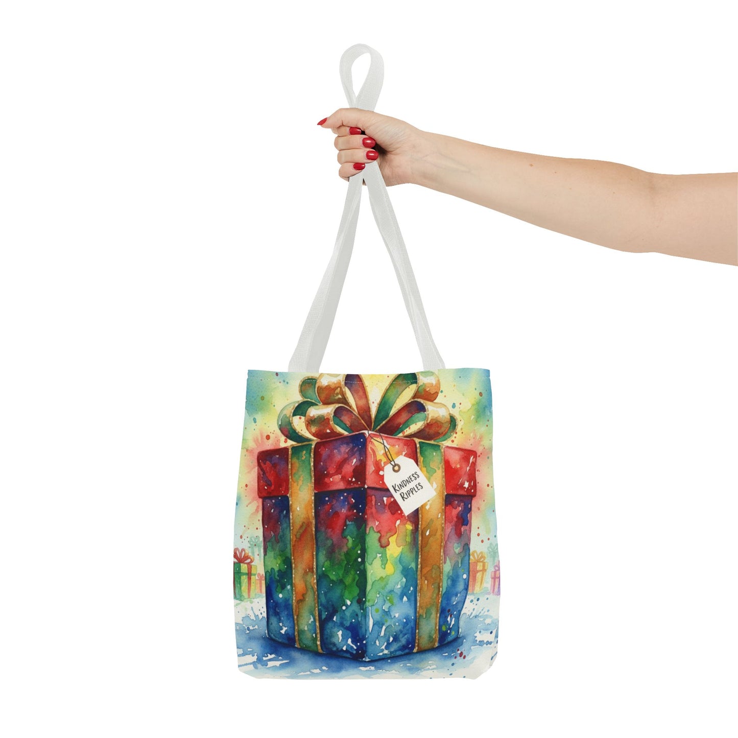 Colorful Gift Tote Bag - Perfect for Holidays & Celebrations -Simple message of Kindness - Reusable