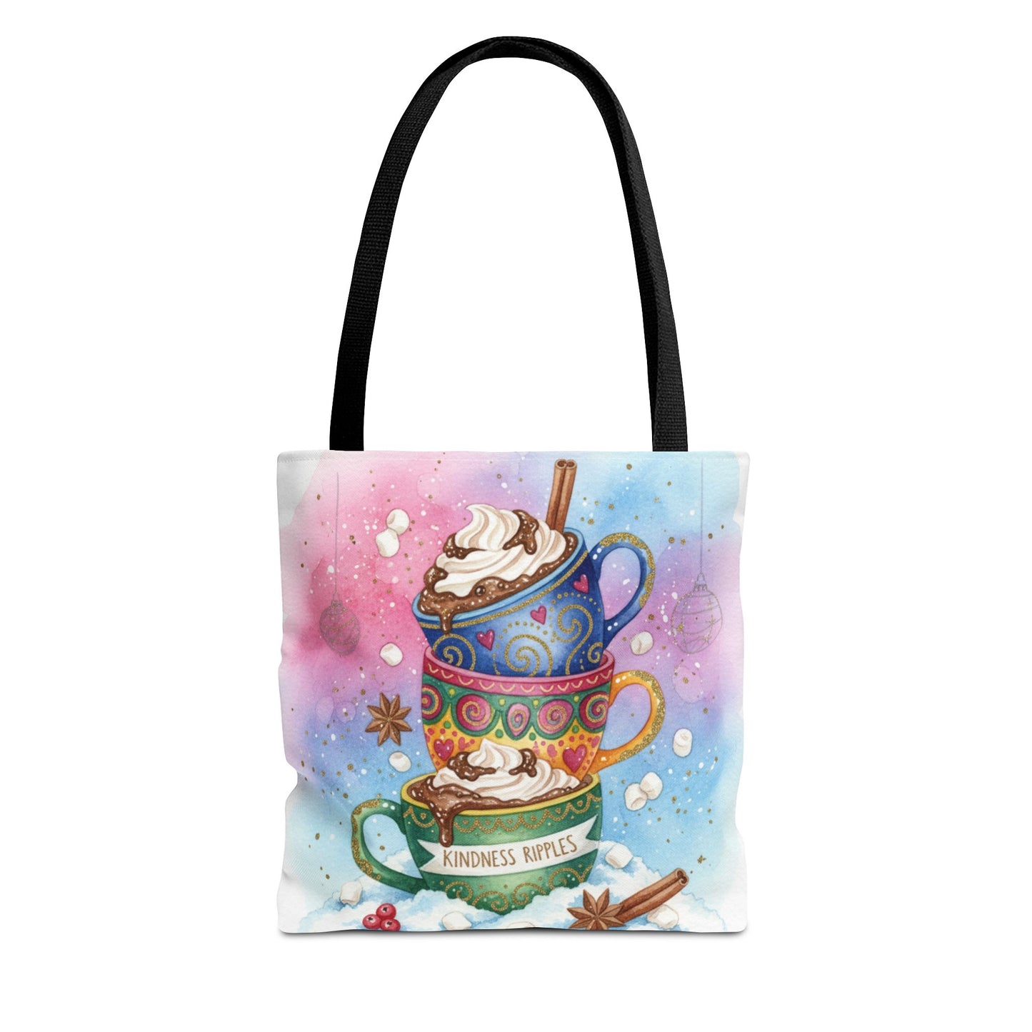 Colorful Hot Cocoa Tote Bag – Festive Winter Vibes