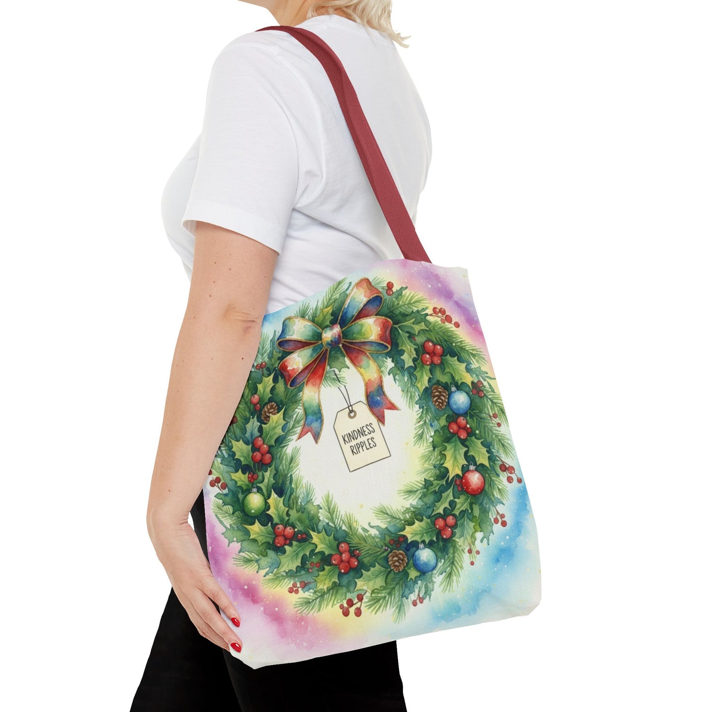 Holiday Wreath Tote Bag - Perfect for Christmas and Winter Celebrations