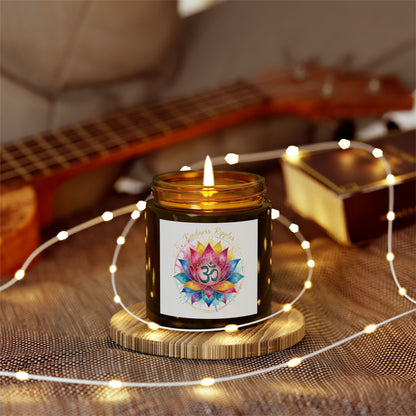 Meditation Scented Candle - Coconut Apricot Wax (4oz) | OM Symbol Aroma