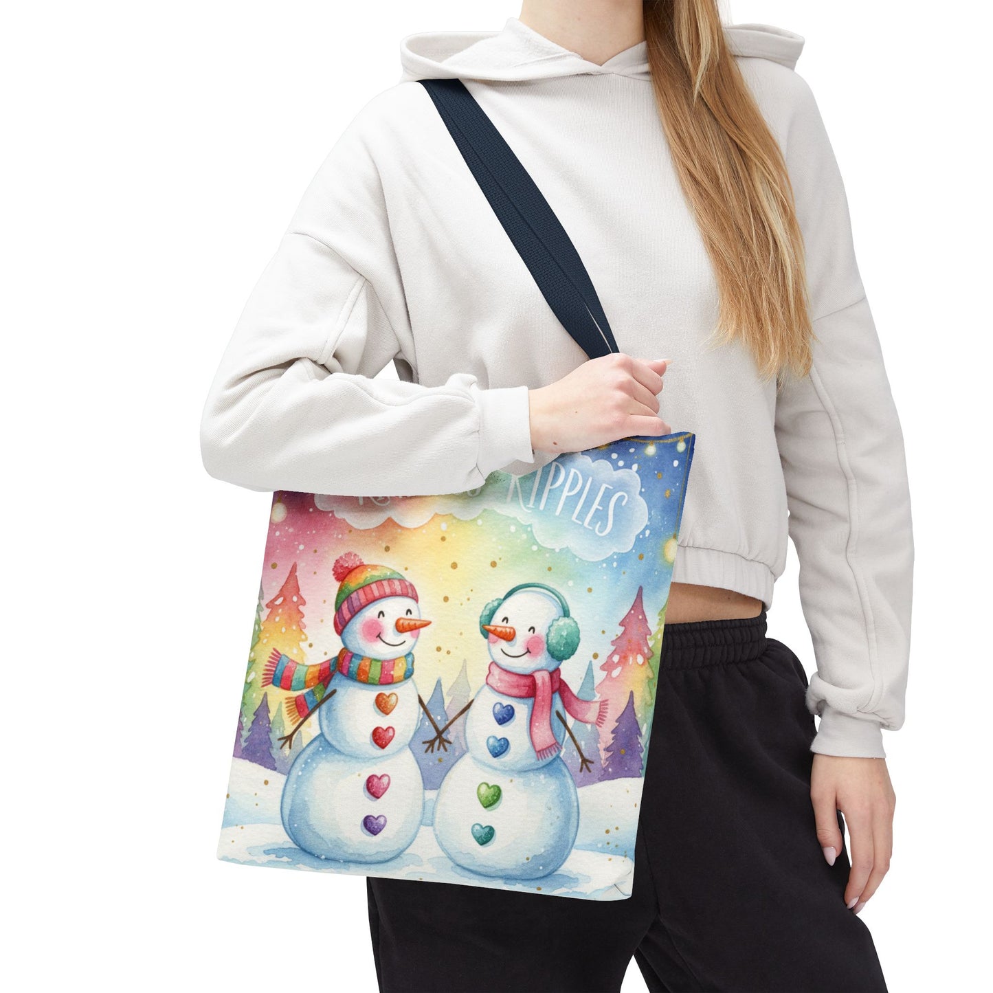 Whimsical Snowman Tote Bag - Kindness Ripples Design