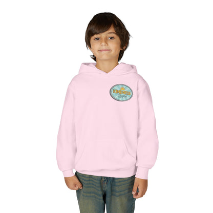 Youth Hooded Sweatshirt - Kindness & Good Energy, Cozy Gift, Throwback, Sunshine Vibes, Kids Apparel, Spring & Summer Fashion