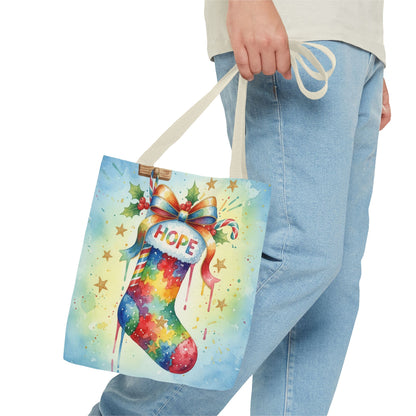 Colorful Holiday Hope Tote Bag