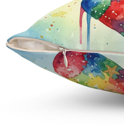 Colorful Holiday Pillow with 'HOPE' Design