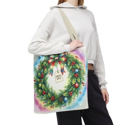 Holiday Wreath Tote Bag - Perfect for Christmas and Winter Celebrations