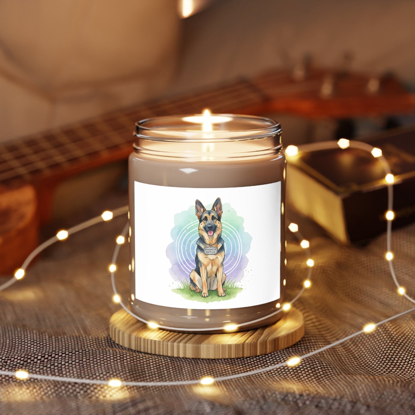 German Shepherd Scented Soy Candle – 9oz White Lid (Dog Lover Gift)