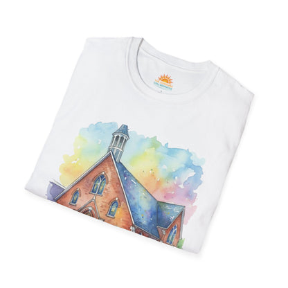 Watercolor Church Unisex Softstyle T-Shirt - Homage to the St. William Community