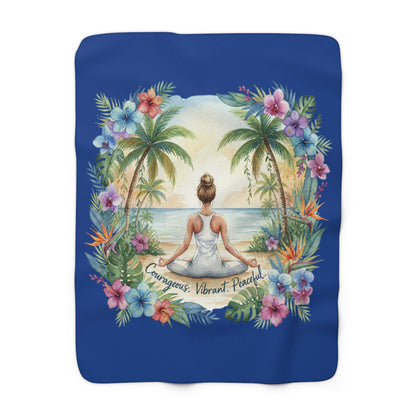 The Rachel - Tropical Serenity Sherpa Fleece Blanket for Relaxation