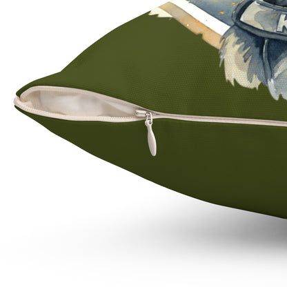 K9 German Shepherd Decorative Pillow – Military Green Dog Lover Throw Pillow