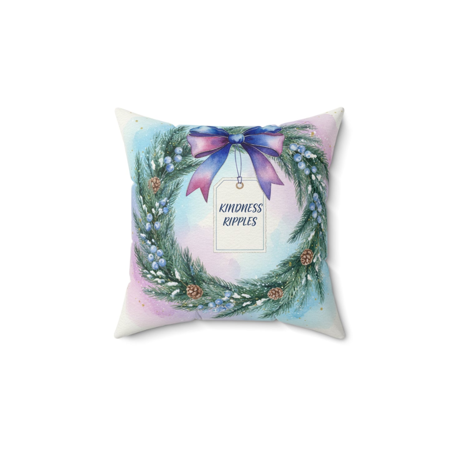 Kindness Ripples Decorative Pillow for Holiday Cheer Wreath
