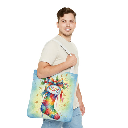 Colorful Holiday Hope Tote Bag