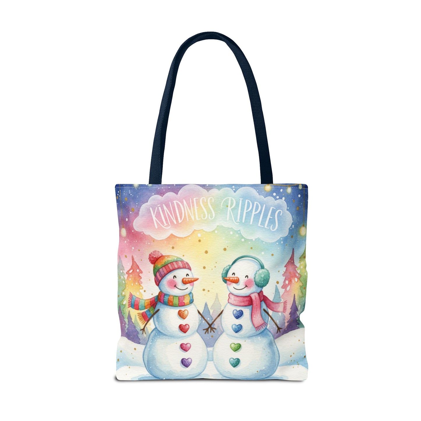 Whimsical Snowman Tote Bag - Kindness Ripples Design