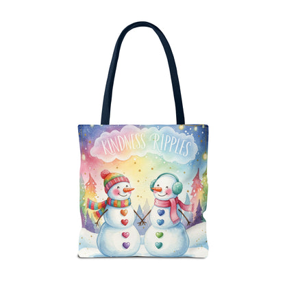 Whimsical Snowman Tote Bag - Kindness Ripples Design