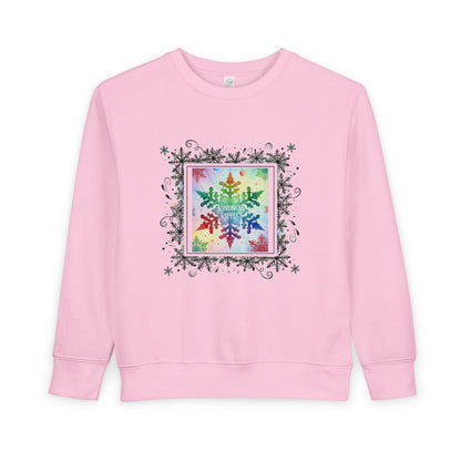 Rainbow Snowflake Toddler Sweatshirt - Kindness Ripples Design