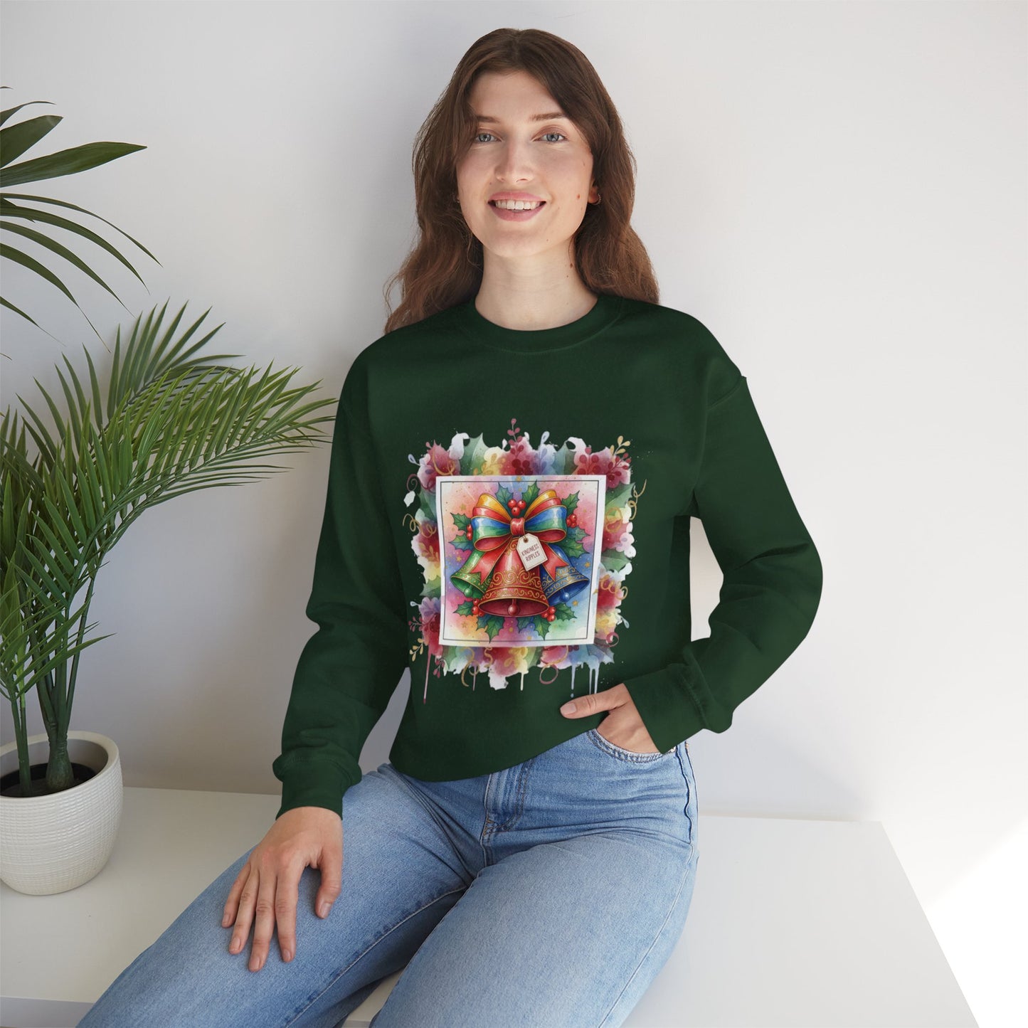 Christmas Bell Crewneck Sweatshirt | Festive Holiday Apparel
