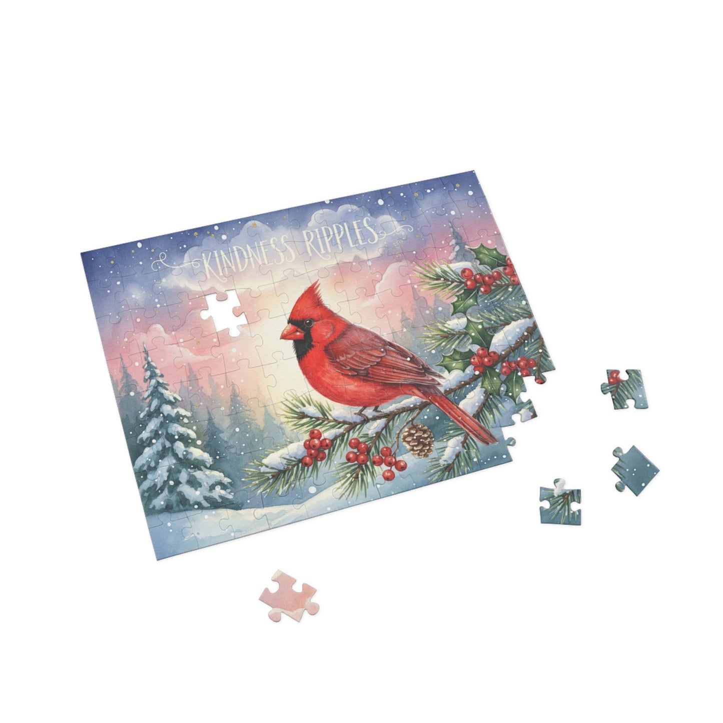 Kindness Ripples Cardinal Puzzle - 1000-Piece Winter Scene
