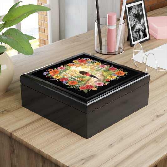 The Roxanne - Floral Serenity Jewelry Box | Perfect Gift for Nature Lovers | Elegant Storage Solution