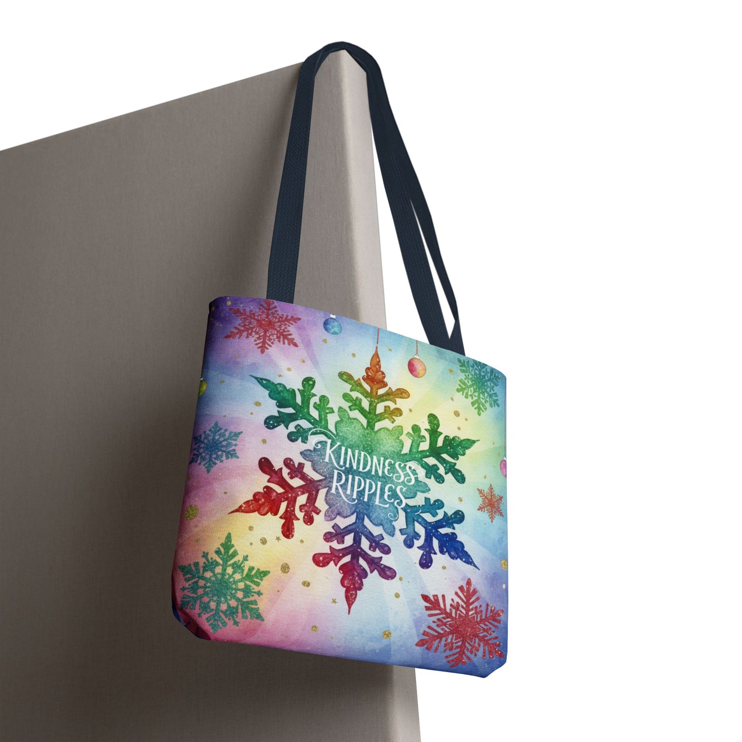 Kindness Ripples Winter Snowflake Tote Bag Colorful Kindness