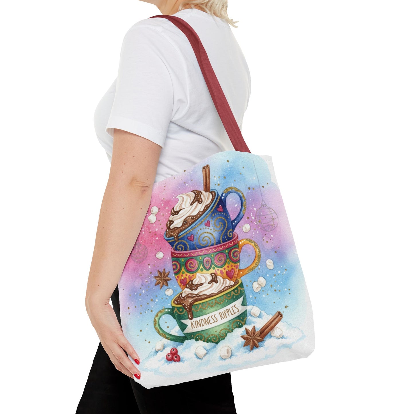 Colorful Hot Cocoa Tote Bag – Festive Winter Vibes