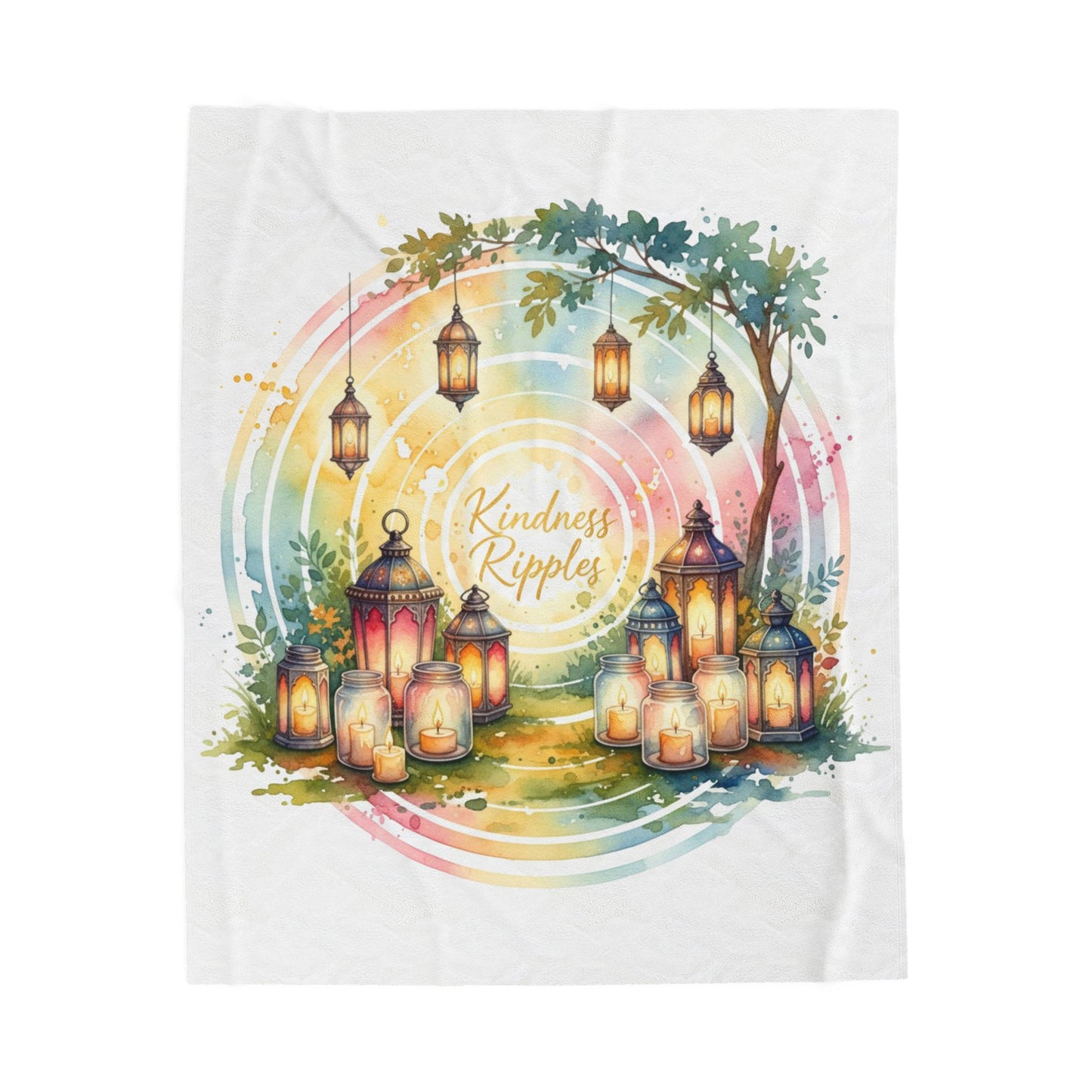 Kindness Ripples Velveteen Plush Blanket - Cozy Decorative Throw for Home