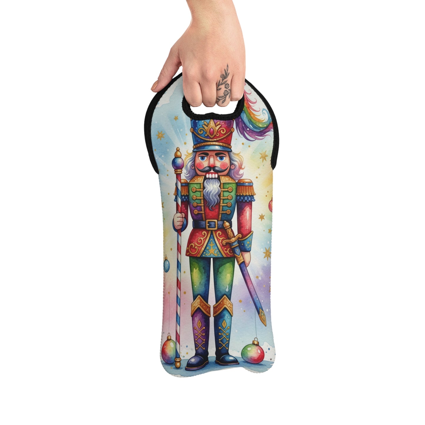 Nutcracker Christmas Wine Tote Bag